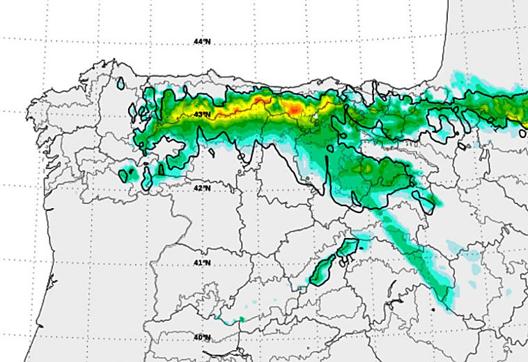 El aire ártico activa el aviso naranja por nevadas en Cantabria